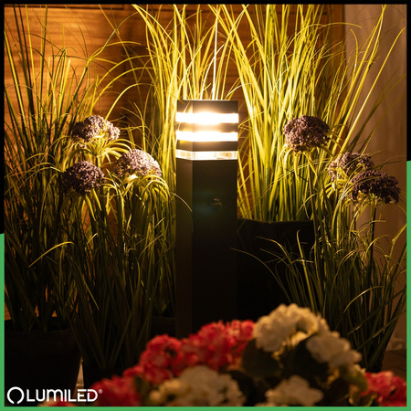 Venkovní zahradní lampa E27, LED snímač pohybu sloupek 60cm TAXUS 2 LUMILED