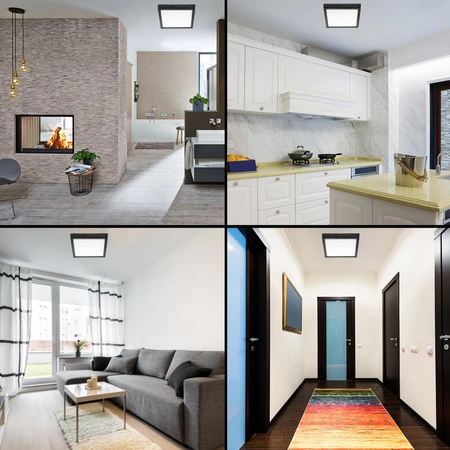 Přisazené stropní svítidlo LED panel 18W 4000K Černý čtverec Proma LVT