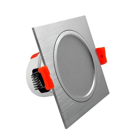 Čtvercové vestavné svítidlo VENUS LED stříbrná 7W 570lm Teplá bílá 3000K GOLDLUX (Polux)