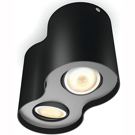 Stropní svítidlo LED Spot Pillar Black 2x4,2W CCT PHILIPS HUE Bluetooth Zigbee + stmívač