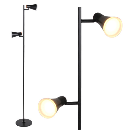 Stojací lampa 7W 2x LED BERG černá 3000K GOLDLUX (Polux)