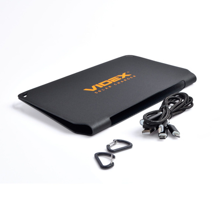 Přenosná solární nabíječka USB kabel 3v1 100cm 10W IP68 VIDEX