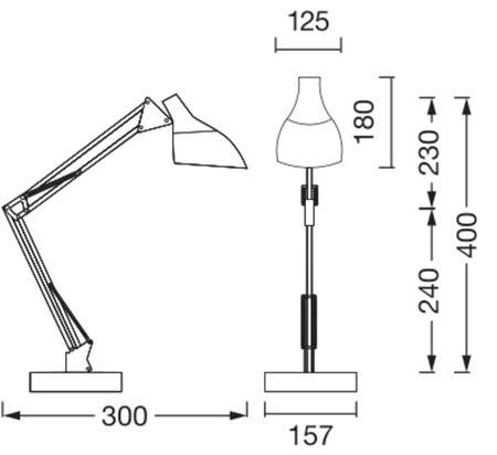 Stolní lampa Stolní stojan nastavitelný E27 černý USB-C Kancelářská linka Ledvance