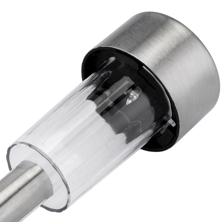 LED zahradní lampa na solární pohon satén INOX / CHROME