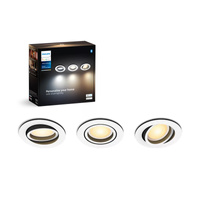 LED Milliskin zapuštěná pod omítku 3x 4,2W CCT kulatá pohyblivá bílá PHILIPS HUE Bluetooth