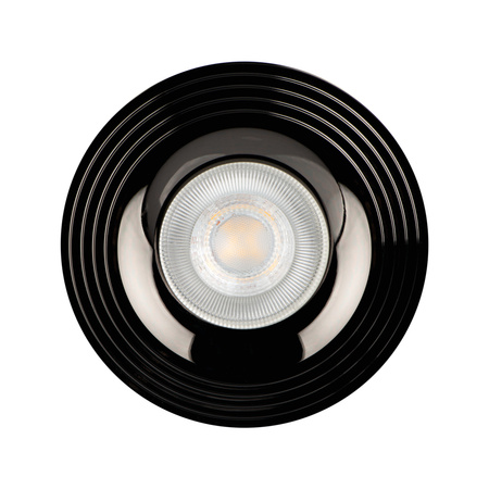 LED GU5.3 GU10 Kruhové černé svítidlo Liglo Kanlux pro zápustnou montáž halogenového bodového svítidla