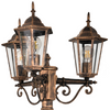 Zahradní park Stojící sloupková lucerna LIGURIA GOLDLUX (Polux) 3x E27 patina 2,5 m