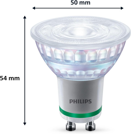 Halogenová LED žárovka GU10 PAR16 2.1W = 50W 375lm 2700K Teplá bílá 36° PHILIPS Ultra Efficient