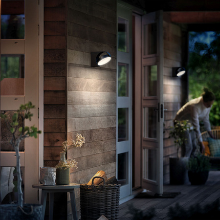 Zahradní lampa LED nástěnná lampa MIMOZA myGarden 7W 2700K IP44 pohyblivá antracitová PHILIPS