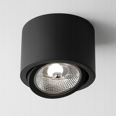Halogenový reflektorový bodový reflektor GU10 s povrchovou montáží Kulatý pohyblivý černý Masterled