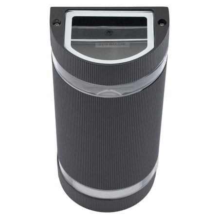 Fasádní nástěnné svítidlo dvojité HANA Round LED 2x GU10 Hliník černá IP54