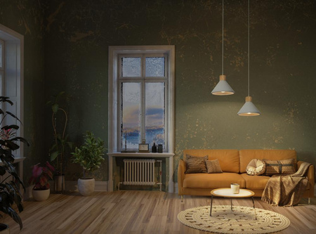 Dekorativní stropní závěsné svítidlo E27 s převisem šedohnědý betonový dekor Ledvance