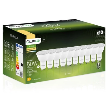 10x Žárovka LED GU10, 6W = 50W 580lm 3000K Teplá bílá Nastavitelná 24° 36° 60° LUMILED