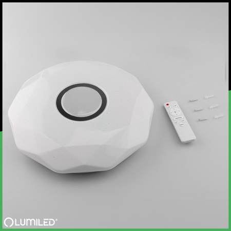 LED stropní plafon WESTA 48W CCT bílý kulatý 40cm + PILOT LUMILED