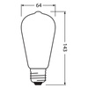 LED žárovka ST64 E27 6,5W = 55W 730lm 2700K teplá bílá FILAMENT LEDVANCE