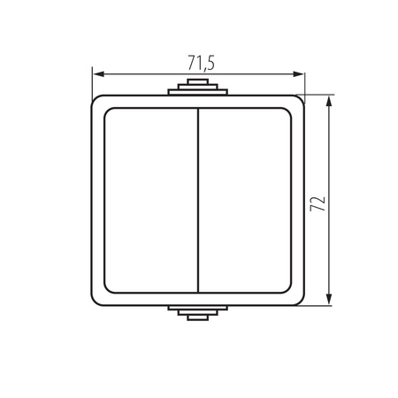 Zásuvkový spínač 10A Square Grey TEKNO Kanlux