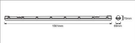LED lampa G13 Lineární svítidlo 19W 2050lm 4000K Neutrální bila 155cm Hermetické IP65 PONORKA LEDVANCE