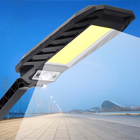 LED solární pouliční lampa 10W IP65 snímač pohybu + rukojeť + dálkové ovládání