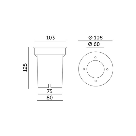 Podlahové kulaté svítidlo GU10 IP65 Chrome Entrada Kobi