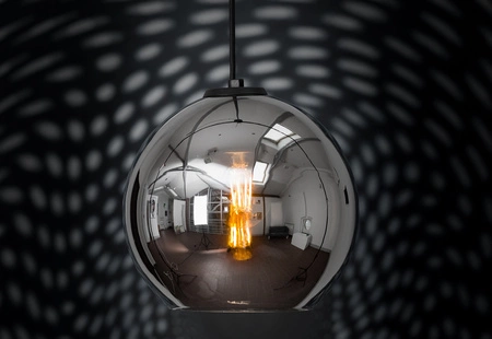 POLARIS Závěsné svítidlo 9056 Nowodvorski Černý chrom E27 Stropní závěsné svítidlo se skleněným stínidlem Lofted