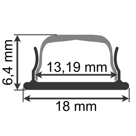 Povrchový Hliníkový Profil pro LED KM34, Stříbrný 1m + Mléčná Krytka + Záslepky LUMILED