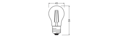 LED žárovka P45 E27 1W = 15W 136lm 2700K Warm 300° Filament Performance Class Ledvance