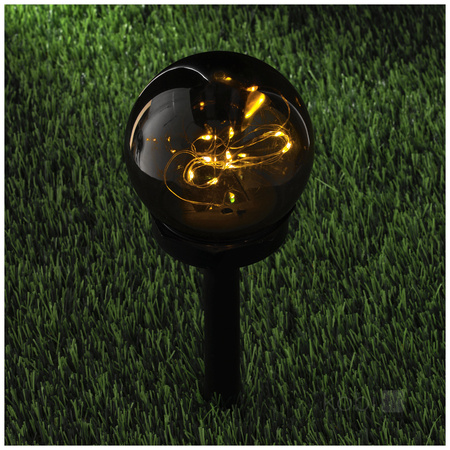 Solární zahradní tyč Venkovní stojící LED 3000K teplá IP44 černá koule Kobi