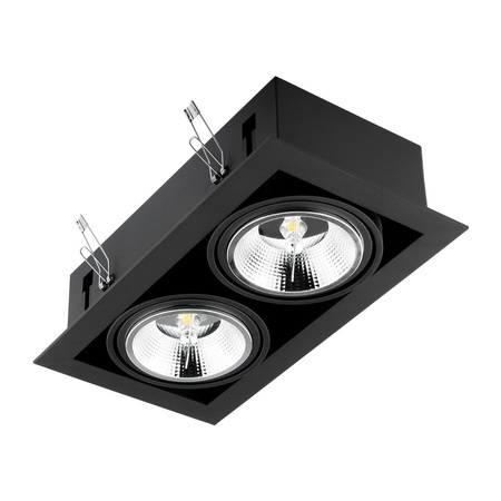 Halogenové pohyblivé svítidlo pod omítku 2x GU10 ES111 obdélníkové černé