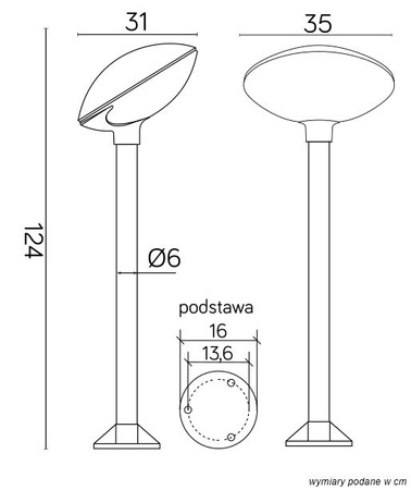Venkovní stojací zahradní lampa POST TAO 2 E27 124cm Su-Ma