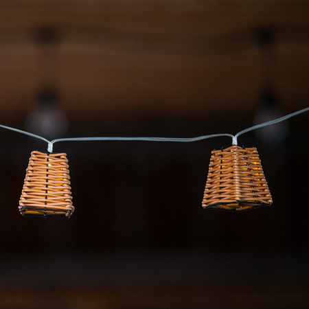 Solární zahrada Girland 10x LED koš 2m Dekorativní lampy