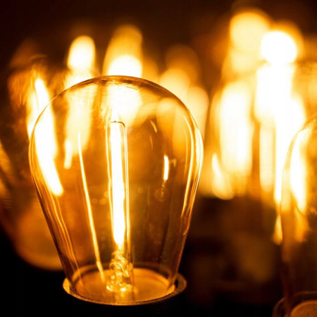 5x Žárovka LED E27, vlákna pro garland ST14 1.3W = 10W 2200K 110lm Teplá bílá LUMILED