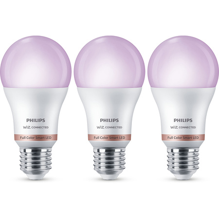 3x LED žárovka E27 8,8W = 60W WHITE + RGB SMART WiFi Philips WiZ