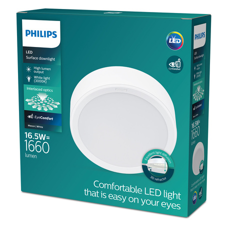 Panel LED pro povrchovou montáž LED 16,5W 1200lm 3000K White Meson Philips