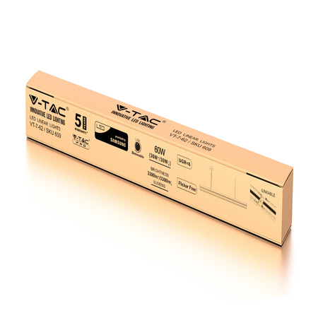 LED lineární svítidlo 60W 4000K Pendant Silver Stmívatelné Samsung Chip VT-7-62 V-TAC - 5 let záruka