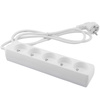 Napájecí prodlužovací zástrčka - 5x zásuvka s uzemněním napájecí lišta 1.5m 3x1mm 13A bílá