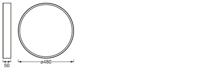 Stropní svítidlo LED 48cm Plafond Black 36W 3000K Warm LEDVANCE