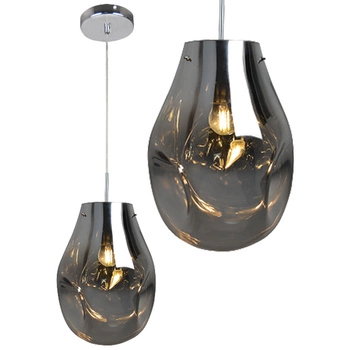 Skleněné stropní závěsné svítidlo KIMBERLY CHROME chrom 1x E27 GOLDLUX (Polux)