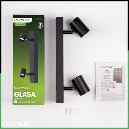 SPOT TUBA Reflektor Halogenové stropní svítidlo 2x E27 GLASA LUMILED