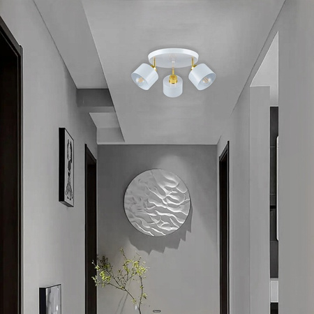 Spot Tuba Stropní svítidlo Reflektor Halogenové svítidlo 3x E27 Pohyblivé Bílé Zlato Elza Masterled