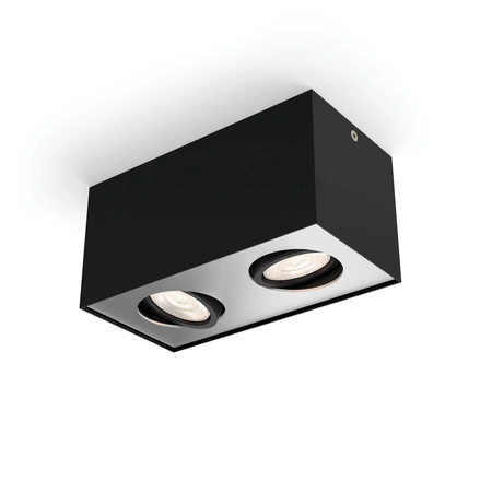 LED halogenové svítidlo pro povrchovou montáž 2x 4,5W BOX Movable Black PHILIPS