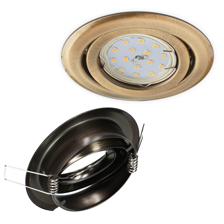 Zapuštěné halogenové bodové svítidlo GU10 Patina Round Kobi pro zápustnou montáž