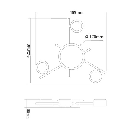 Lustr Stropní svítidlo 3x GX53 9W 830lm 2700K teplá bílá černá Povrchová montáž Videx