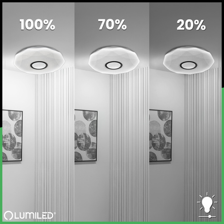 LED stropní plafon WESTA 72W CCT bílý kulatý 50cm + PILOT LUMILED