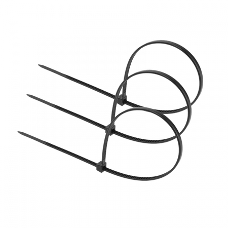 Kabelové stahovací pásky 2,5x200 mm černé UV TRACKS Zipové stahovací pásky OK-25200B .MORE 100 ks.