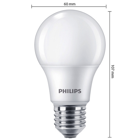 3x LED žárovka E27 A60 4,9W = 40W 470lm 2700K Warm 180° Essential Philips