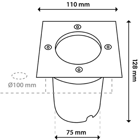 Venkovní osvětlení GU10, IP65 IK09 Čtvercová CATIO 2 LUMILED