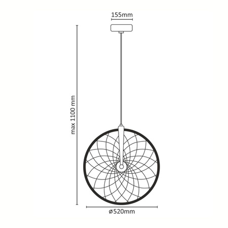 Stropní závěsné svítidlo. LED BICYKL 16W 3000K černá + chrom
