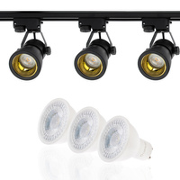 Osvětlení kolejnice 1.5 m + 3x GU10 Track Spotlight Black-Gold + 6W LED GU10 3000K