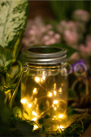 LED lucerna Solar Garden Jar Hanging Glass