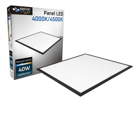 LED panelové stropní svítidlo 40W 3200lm 4000K neutrální zavěšené čtvercové černé Lumio Masterled